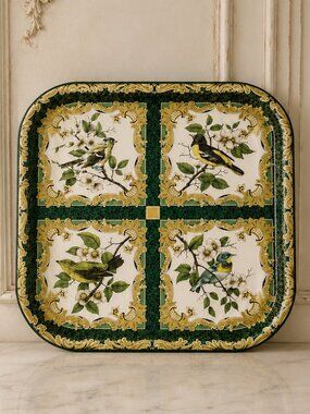 Vintage Daher Decorated Ware Birds and Floral Serving Tray Made in England